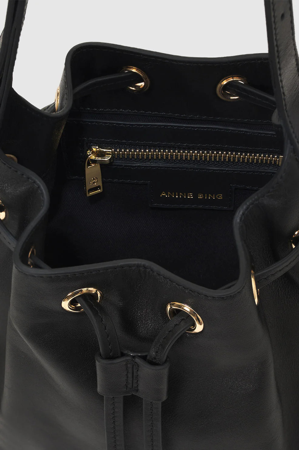 Mini Alana Bucket Bag in Black
