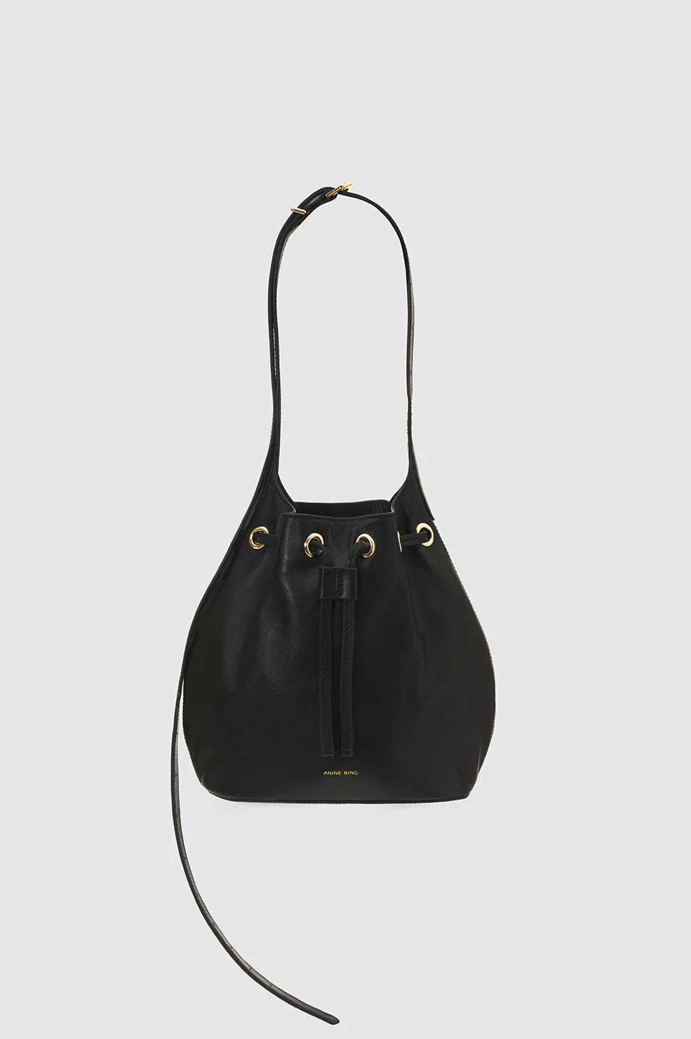 Mini Alana Bucket Bag in Black