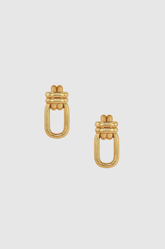 Signature Link Double Cross Earrings in Gold