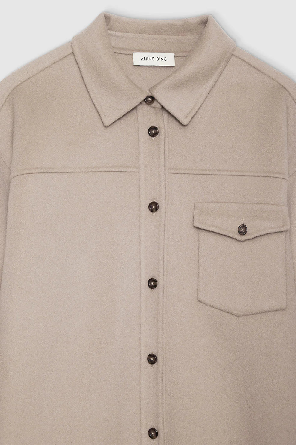 Sloan Shirt in Taupe Cashmere Blend