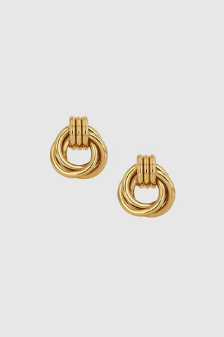 Triple Knot Earrings in Gold