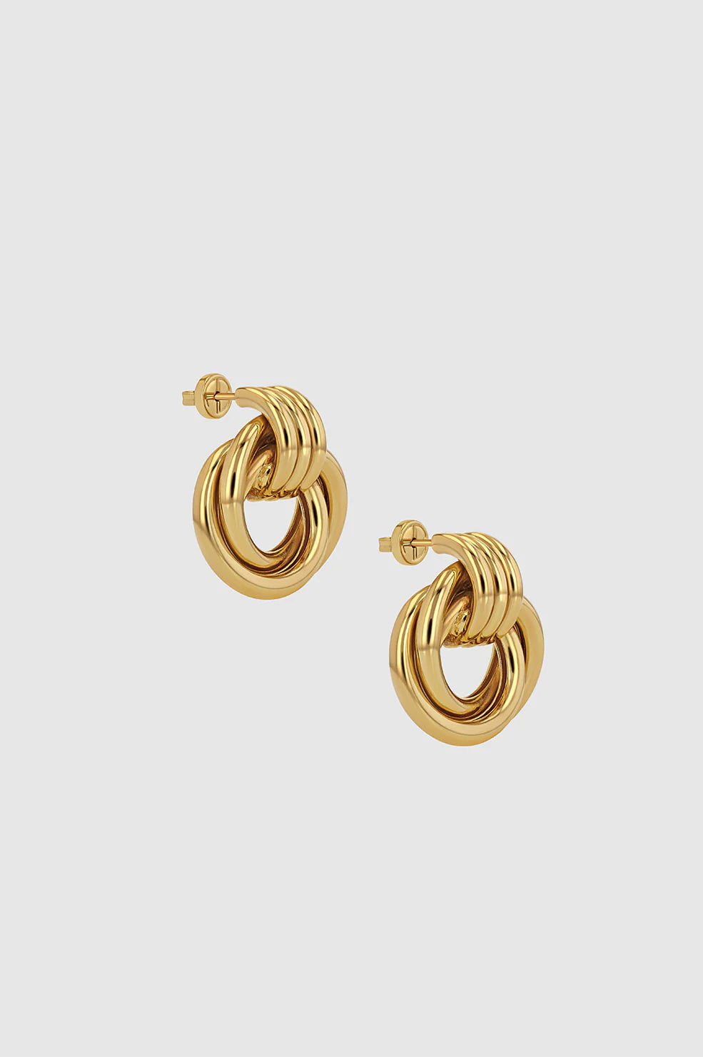 Triple Knot Earrings in Gold