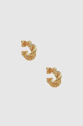 Twist Rope Hoop Earrings in Gold