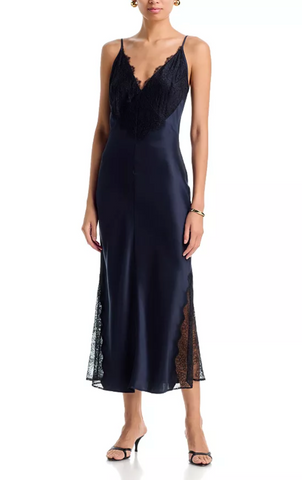Judy Dress in Navy and Black Lace