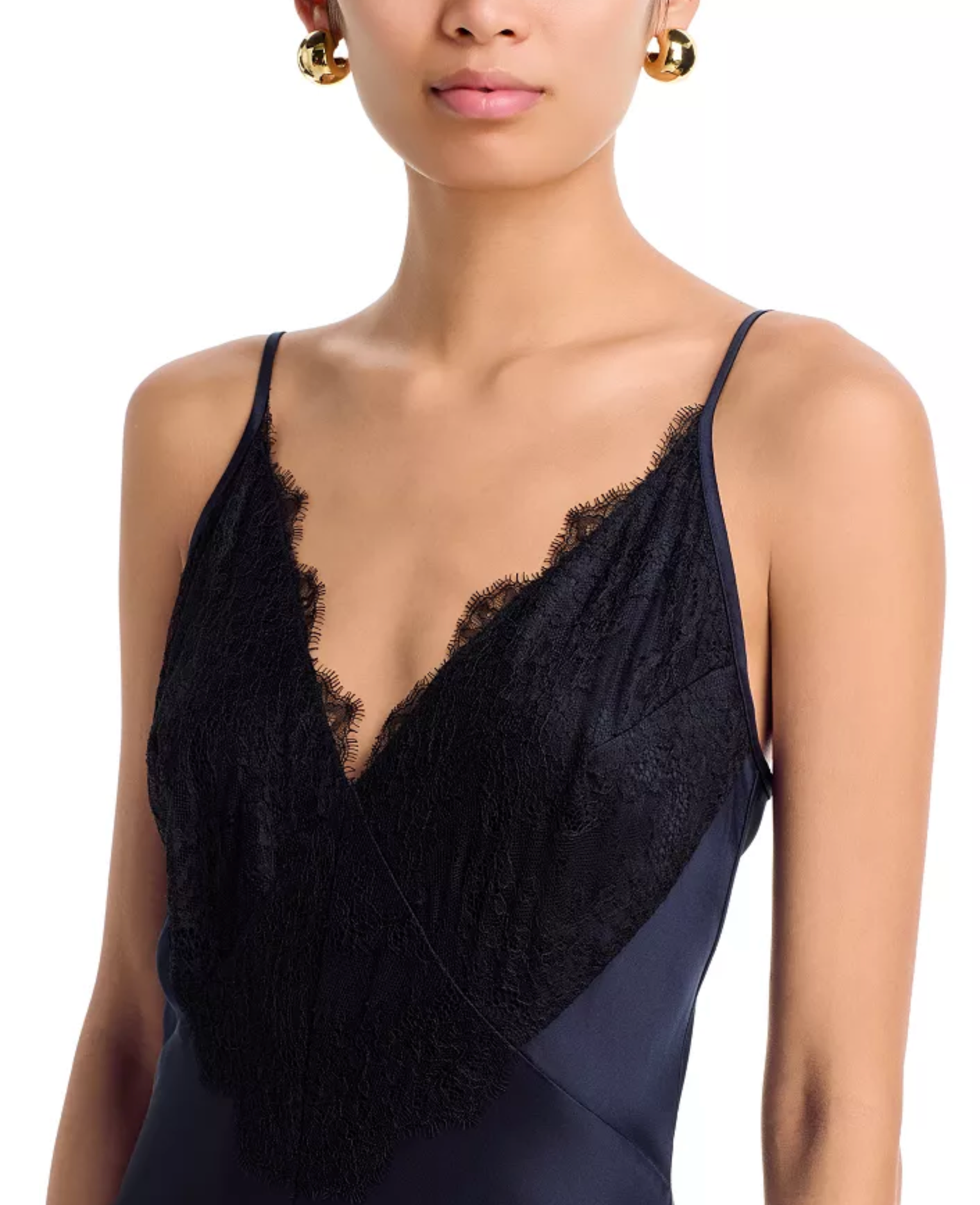 Judy Dress in Navy and Black Lace