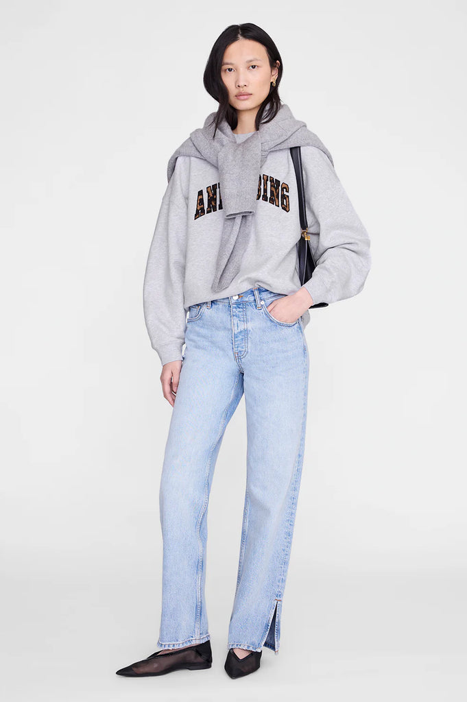 Miles Sweatshirt Anine Bing Leopard in Heather Grey