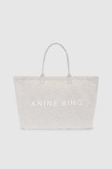 Leo Canvas Tote in Washed White Leopard - o/s