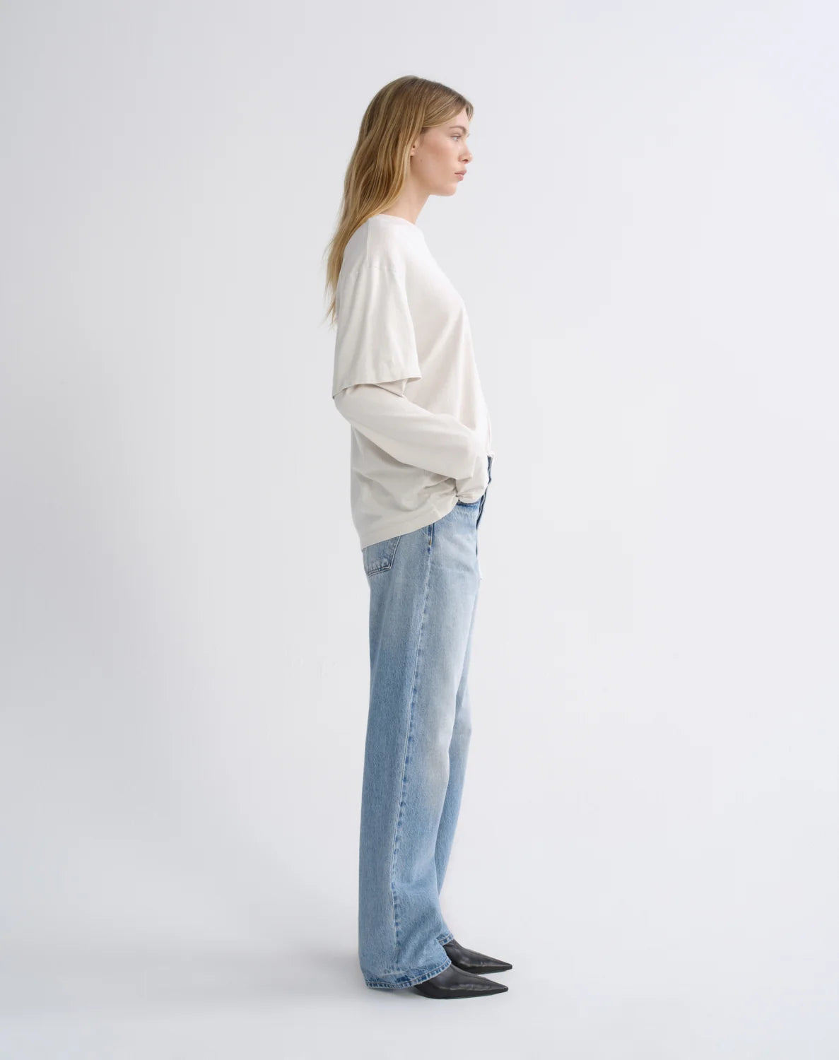90's Mid Rise Straight 32" (Weightless) in Stream
