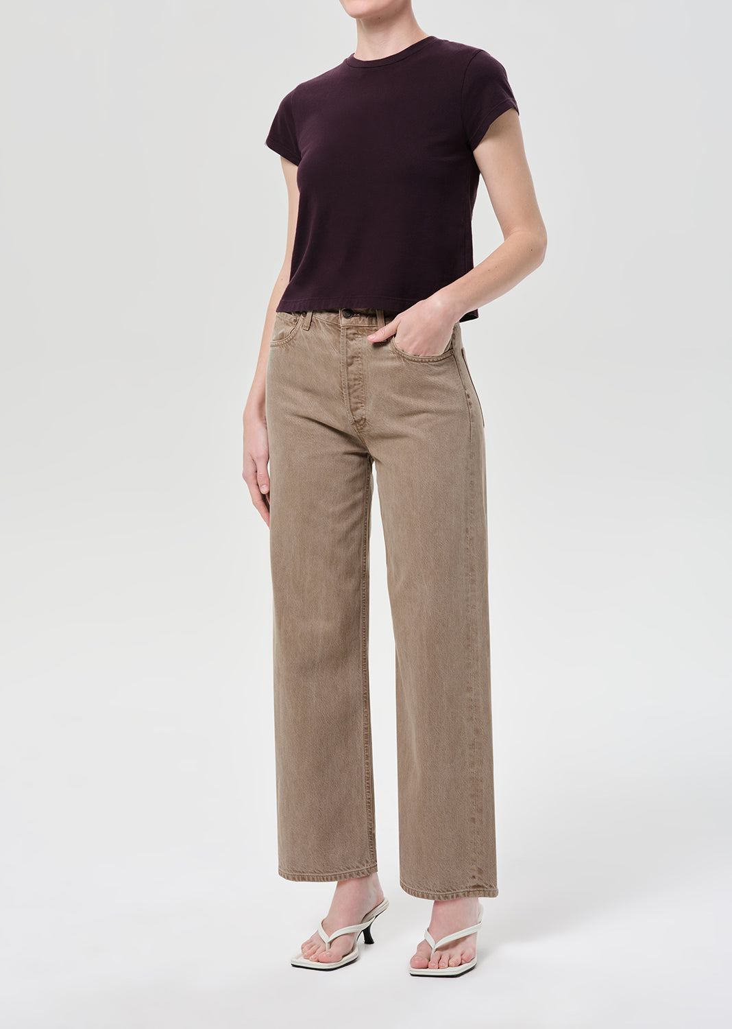 Adine Shrunken Tee in Eggplant