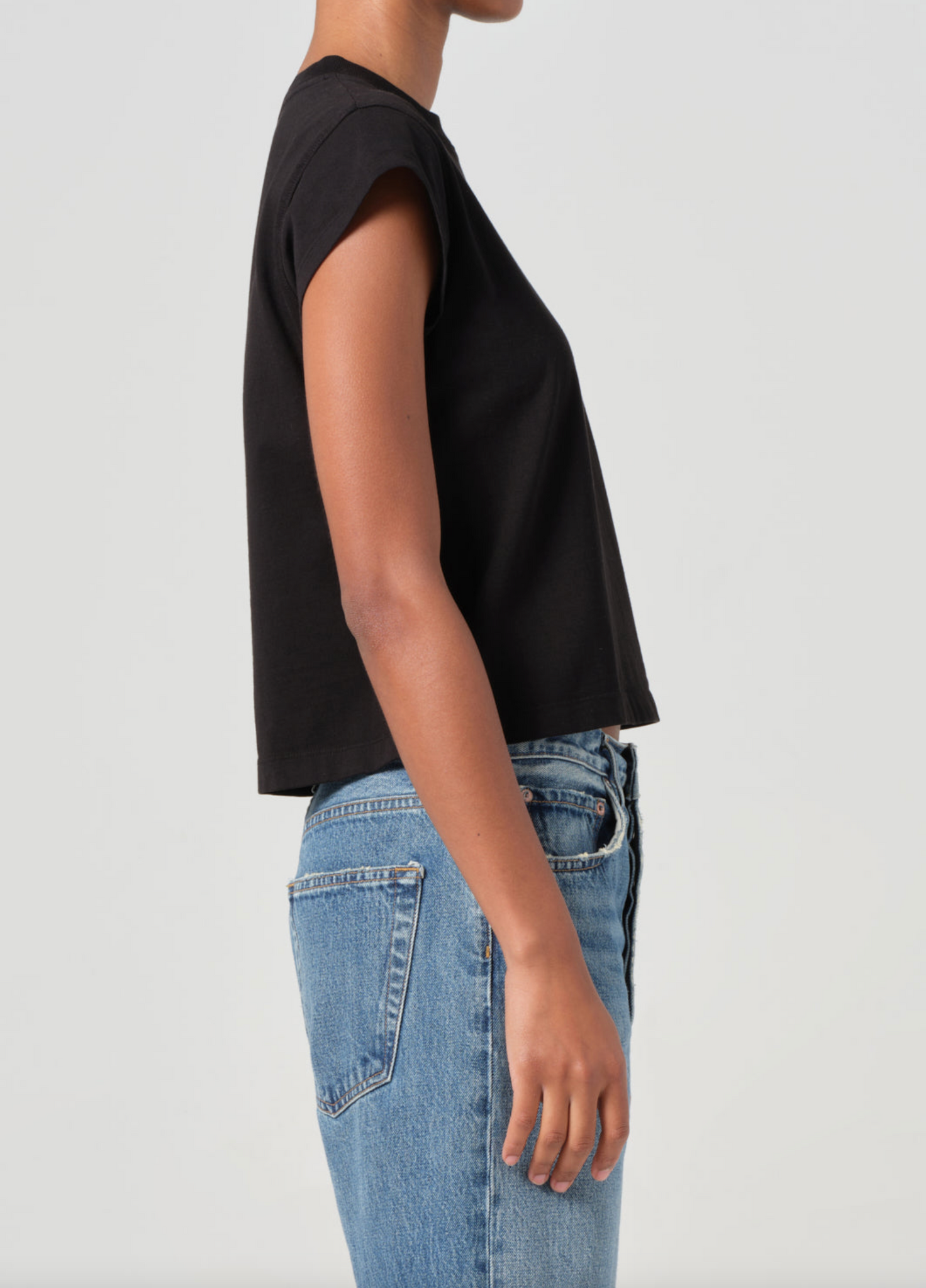 Bryce Cap Sleeve Tee in Black