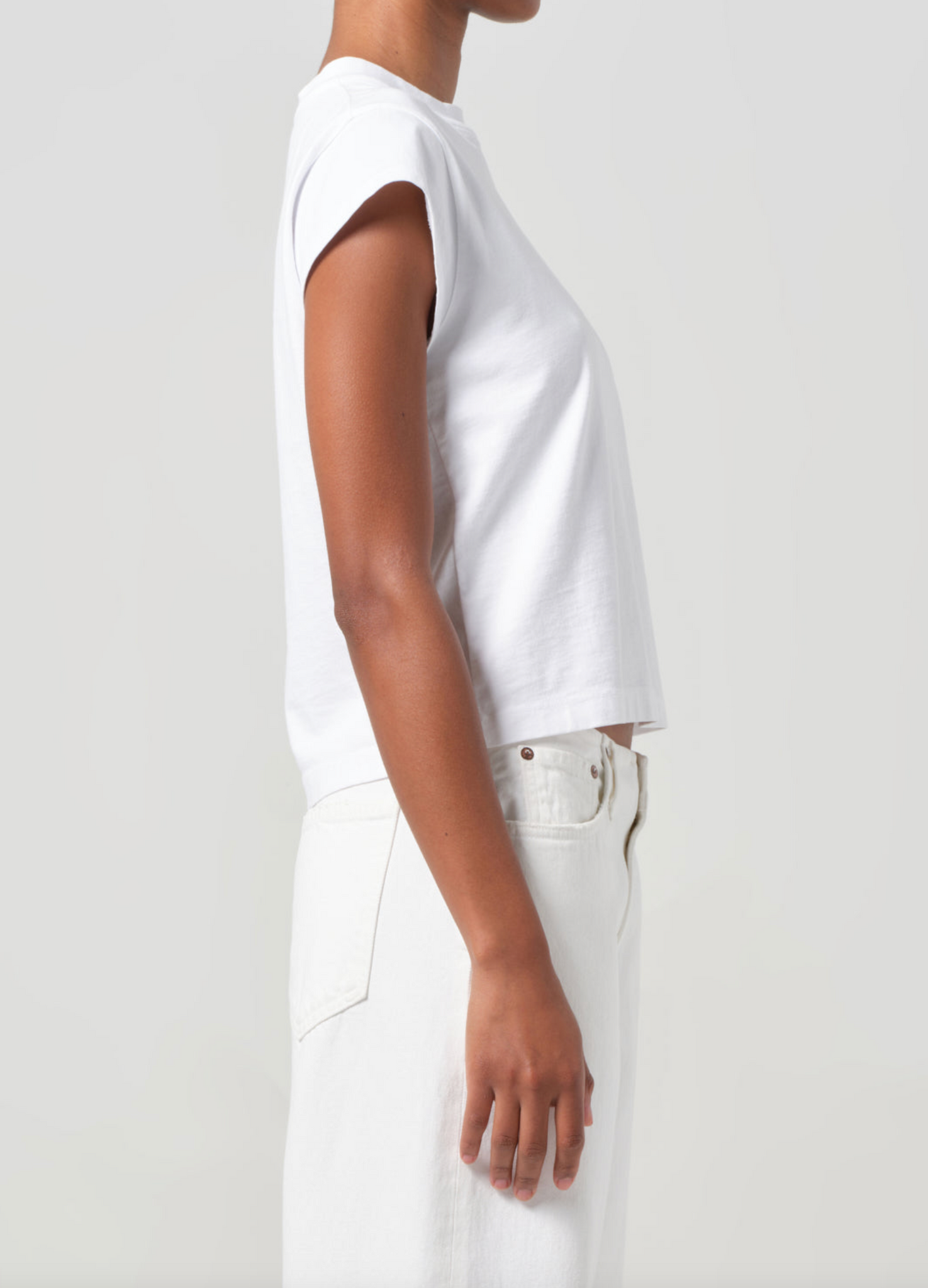 Bryce Cap Sleeve Tee in White