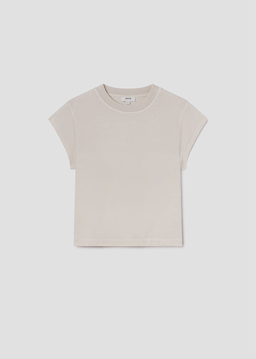 Long Line Bryce Cap Sleeve Tee in Bone