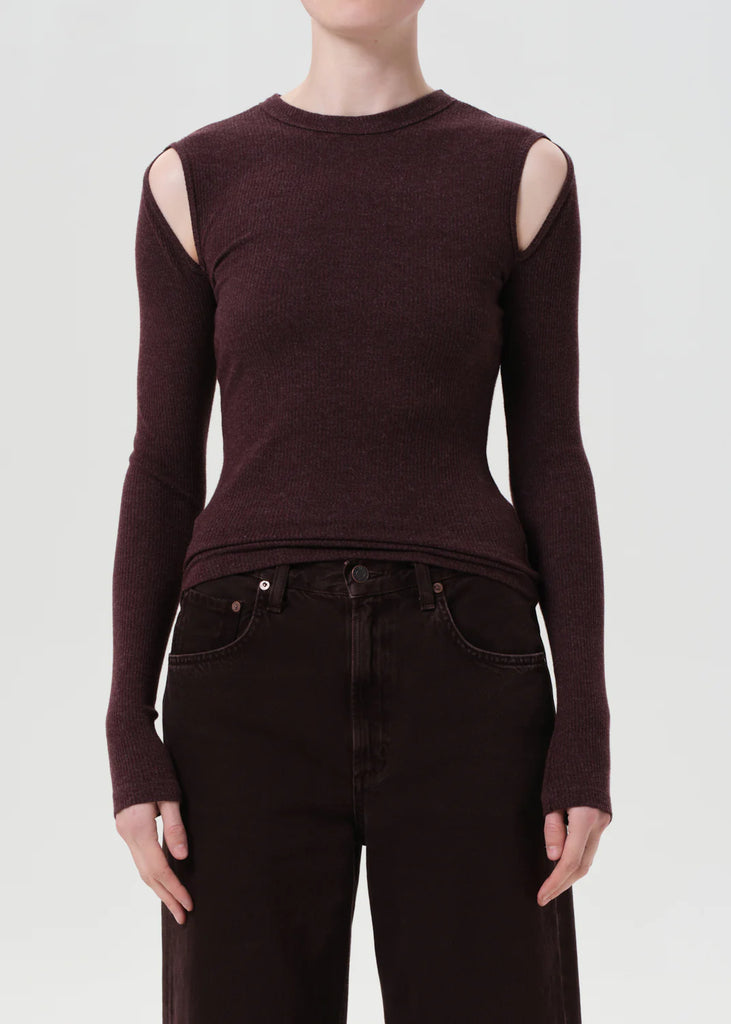 Pierce Tee in Raisin
