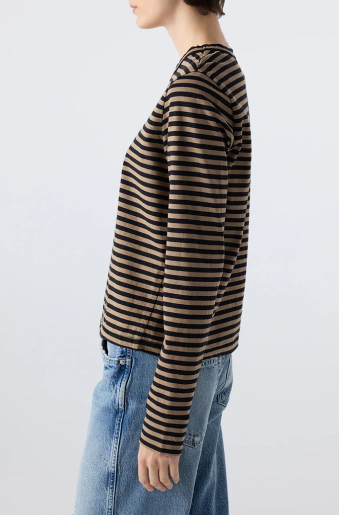 Love Long Sleeve in Sand/Black Stripe