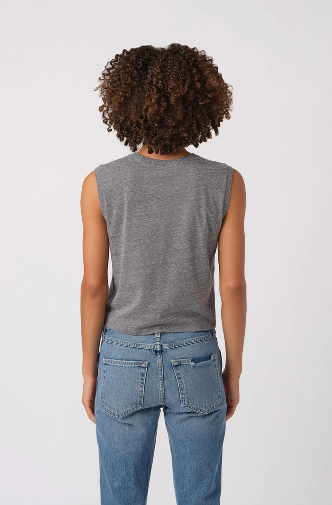 Sleeveless Babe Tee in Heather Grey