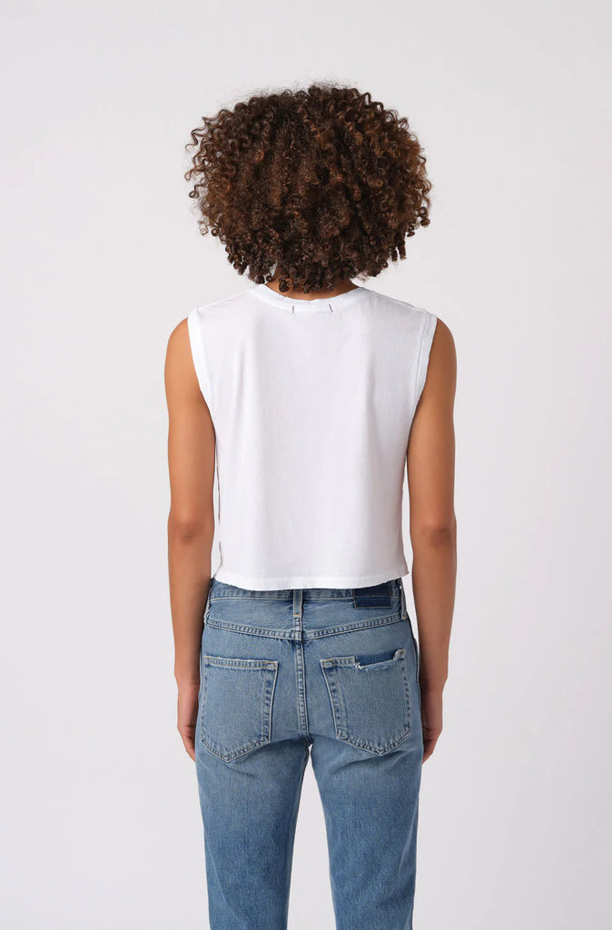 Sleeveless Babe Tee in White