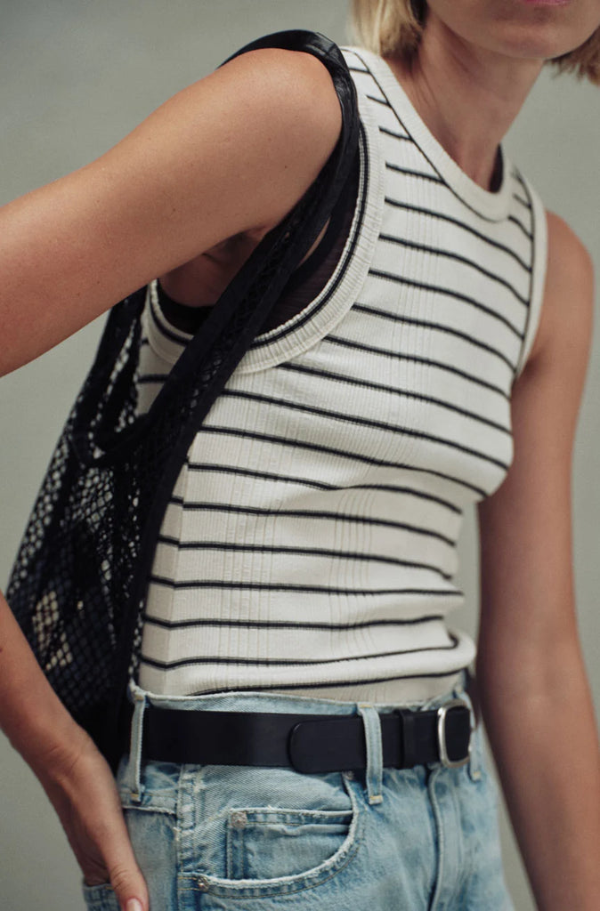 Vera Tank in Natural/Black