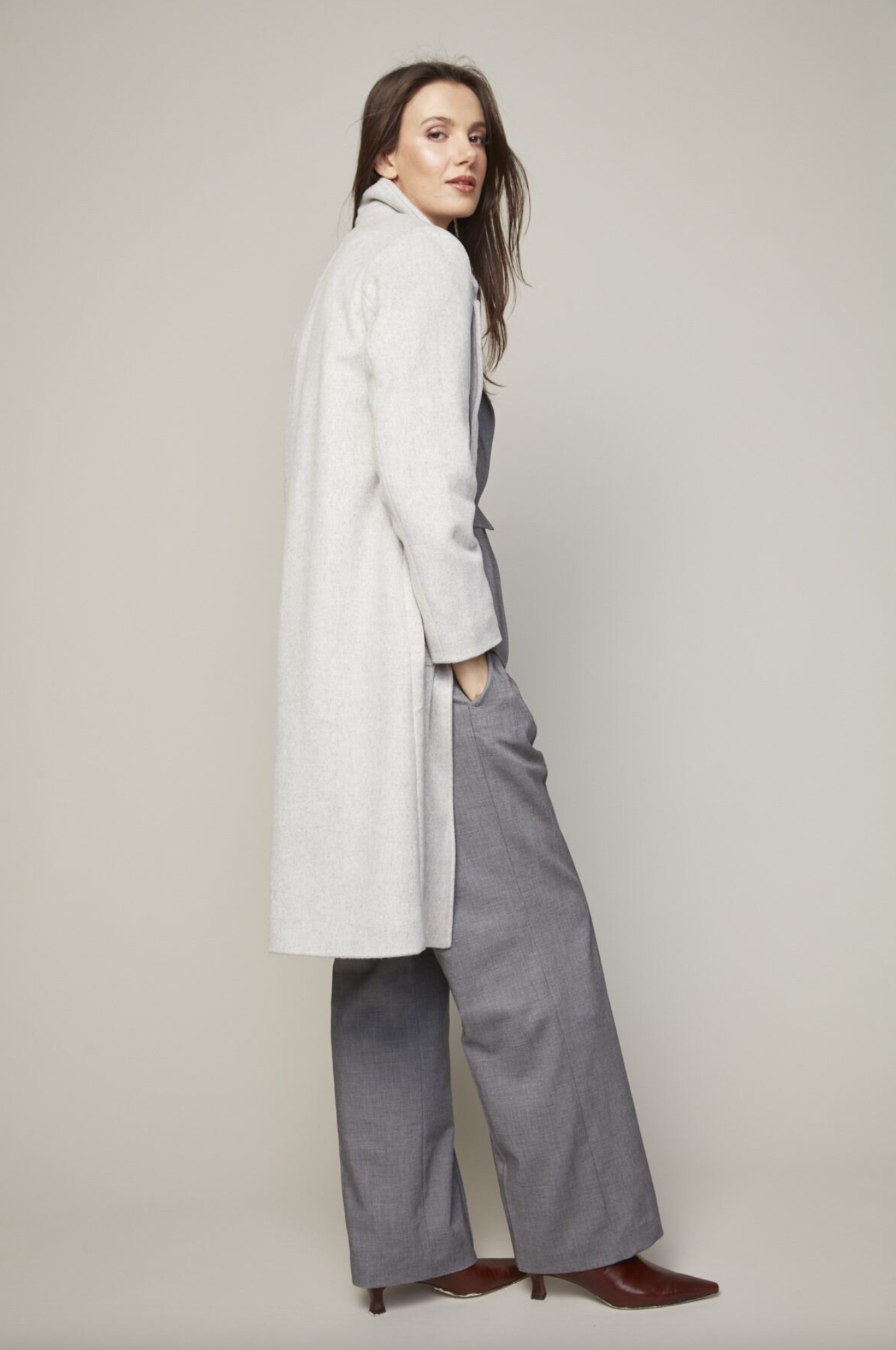 Bella Coat in Light Grey