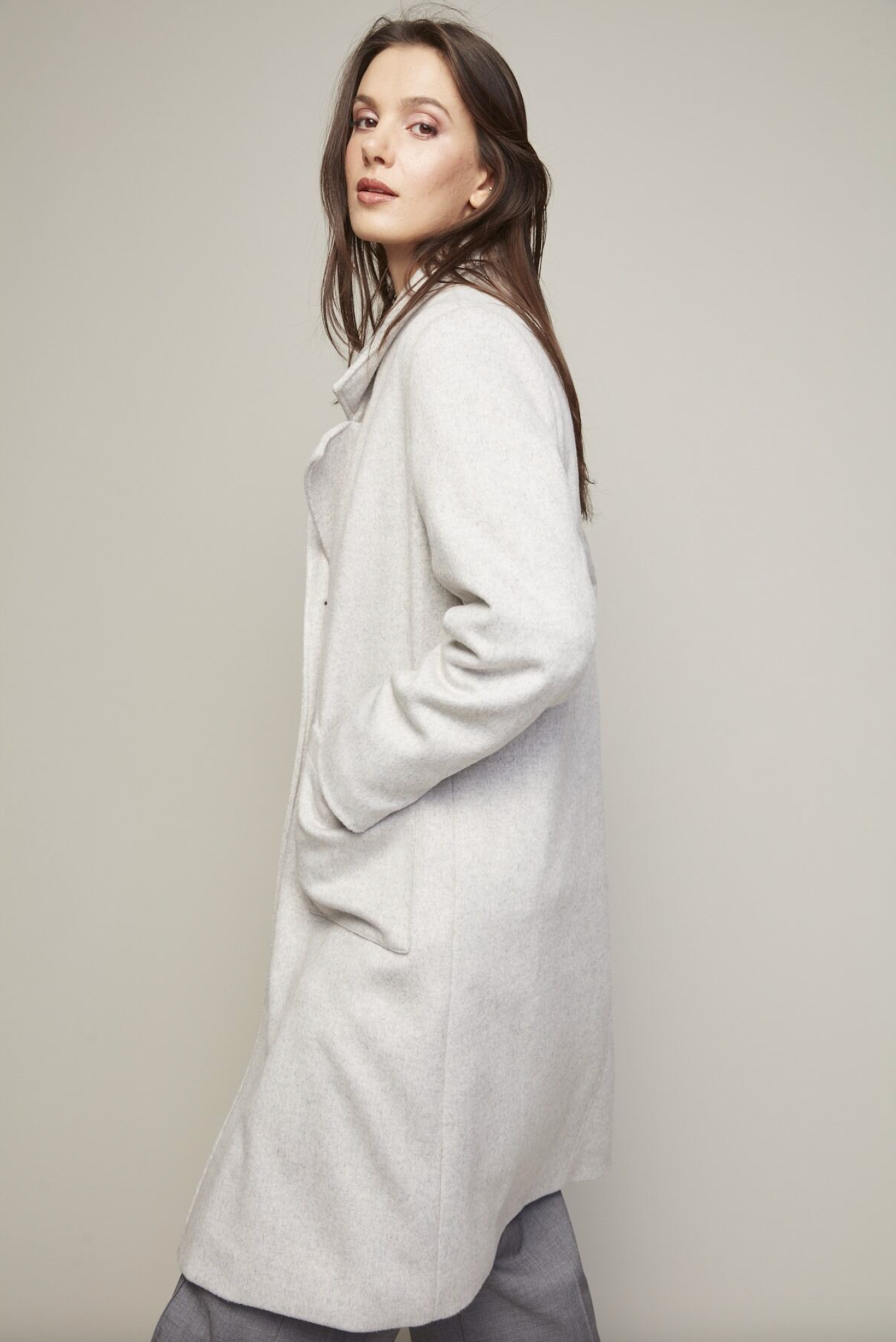 Bella Coat in Light Grey