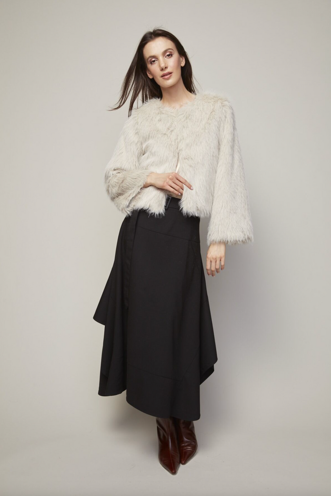 Blaine Faux Fur Jacket in Birch