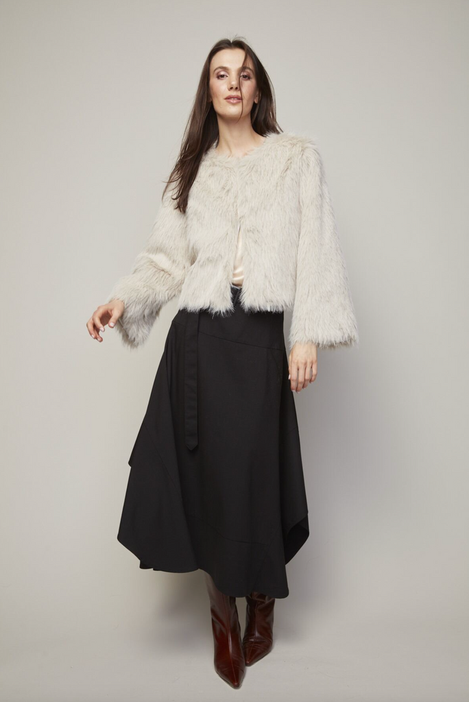 Blaine Faux Fur Jacket in Birch