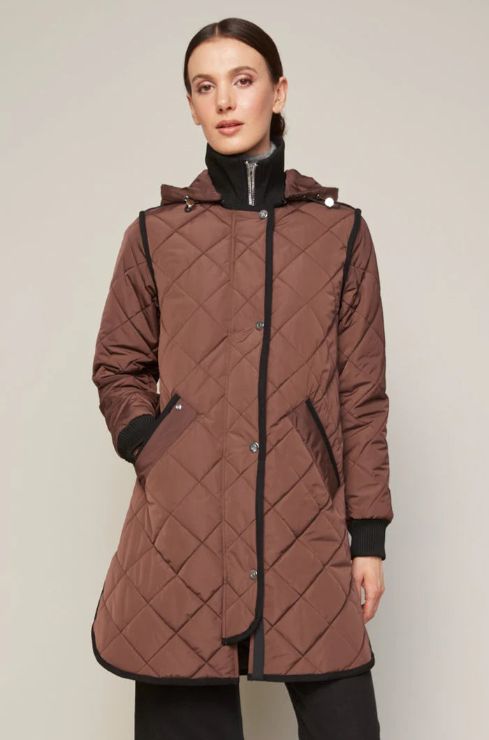 Libby Quilted Coat in Java