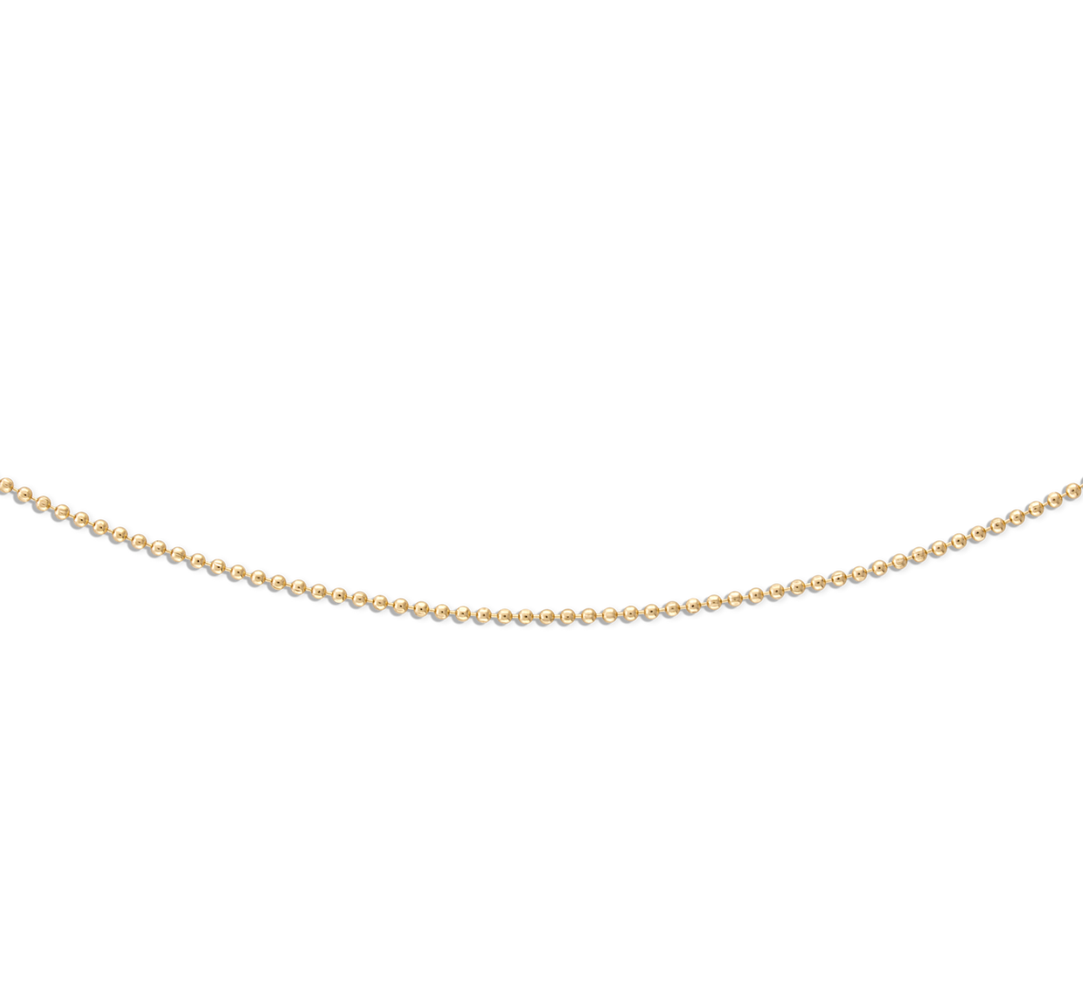 1MM Diamond Cut Ball Chain Necklace in Gold | 18"