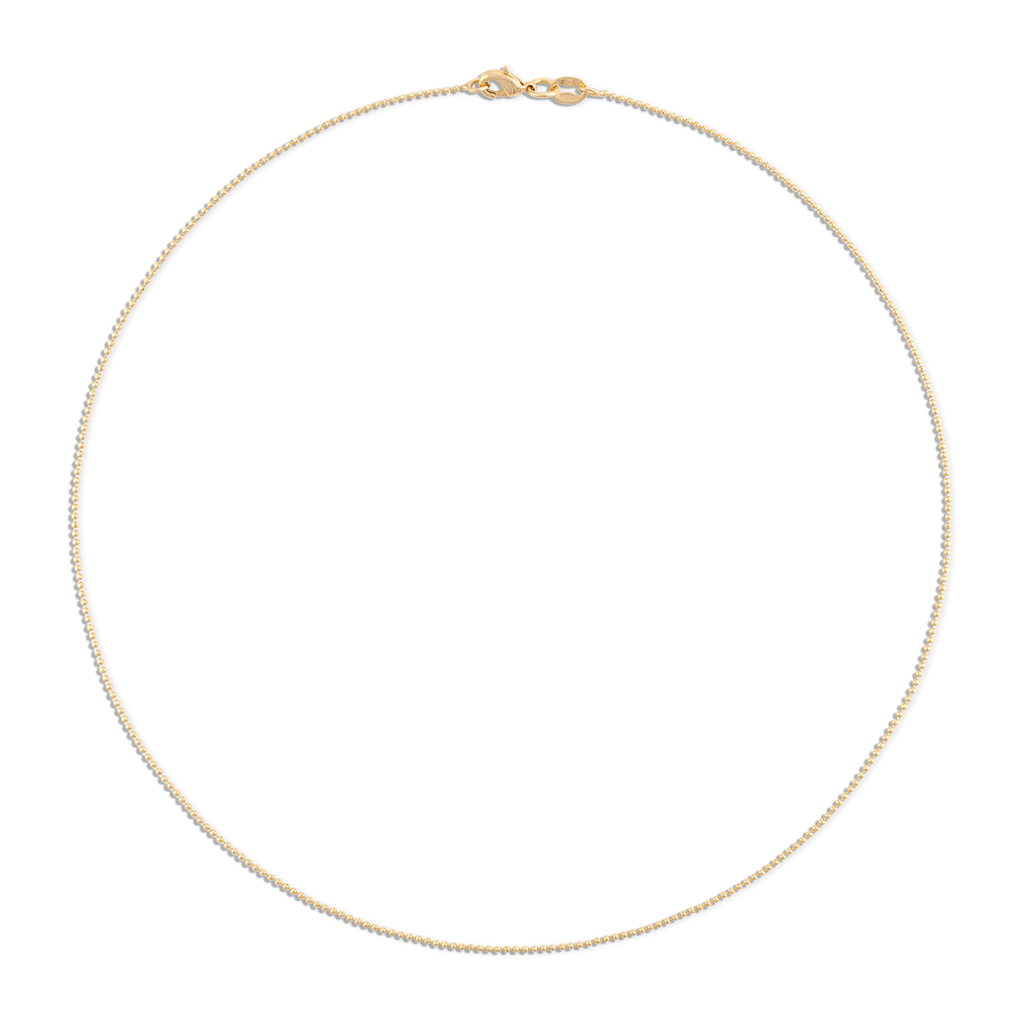 1MM Diamond Cut Gold Ball Chain Necklace | 16"
