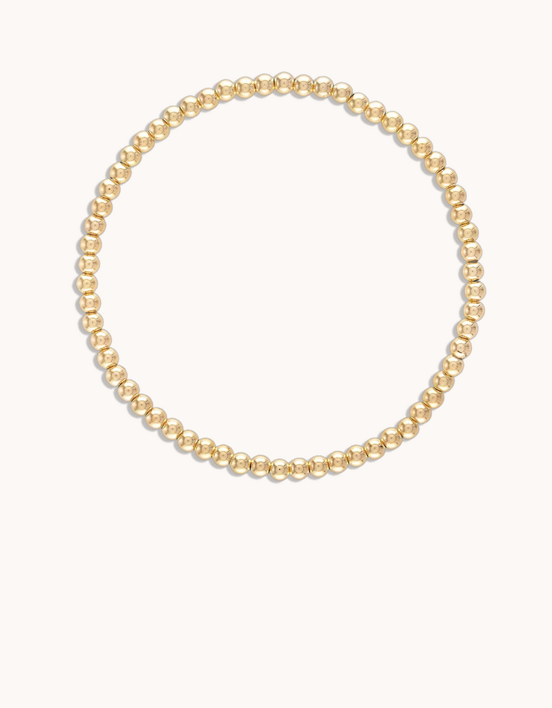 3MM Ball Bracelet in Gold | 6.5"