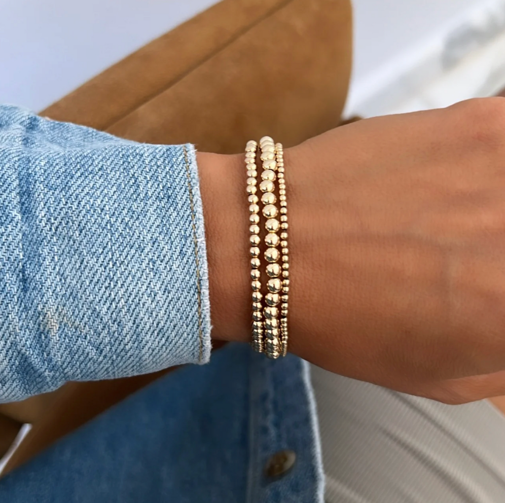 3MM Ball Bracelet in Gold | 6.5"