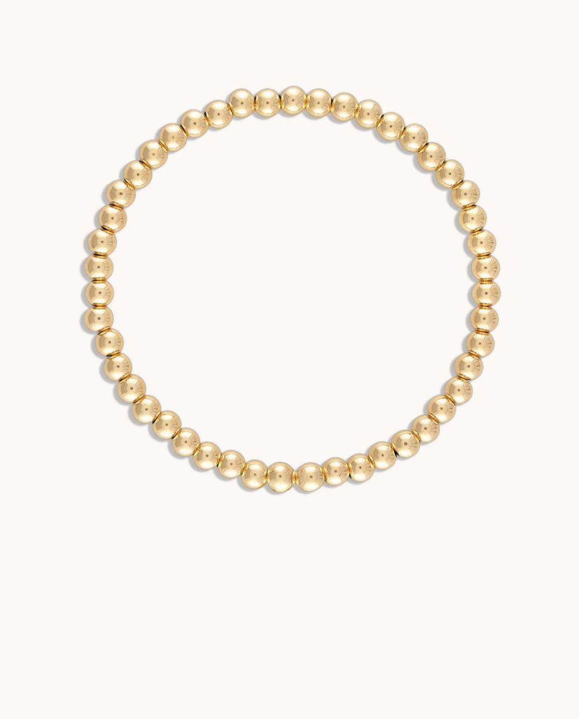 4MM Ball Bracelet in Gold | 6.5"