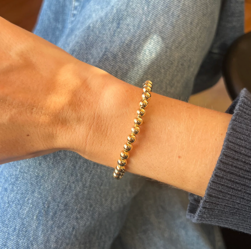 5MM Ball Bracelet in Gold | 6.5"