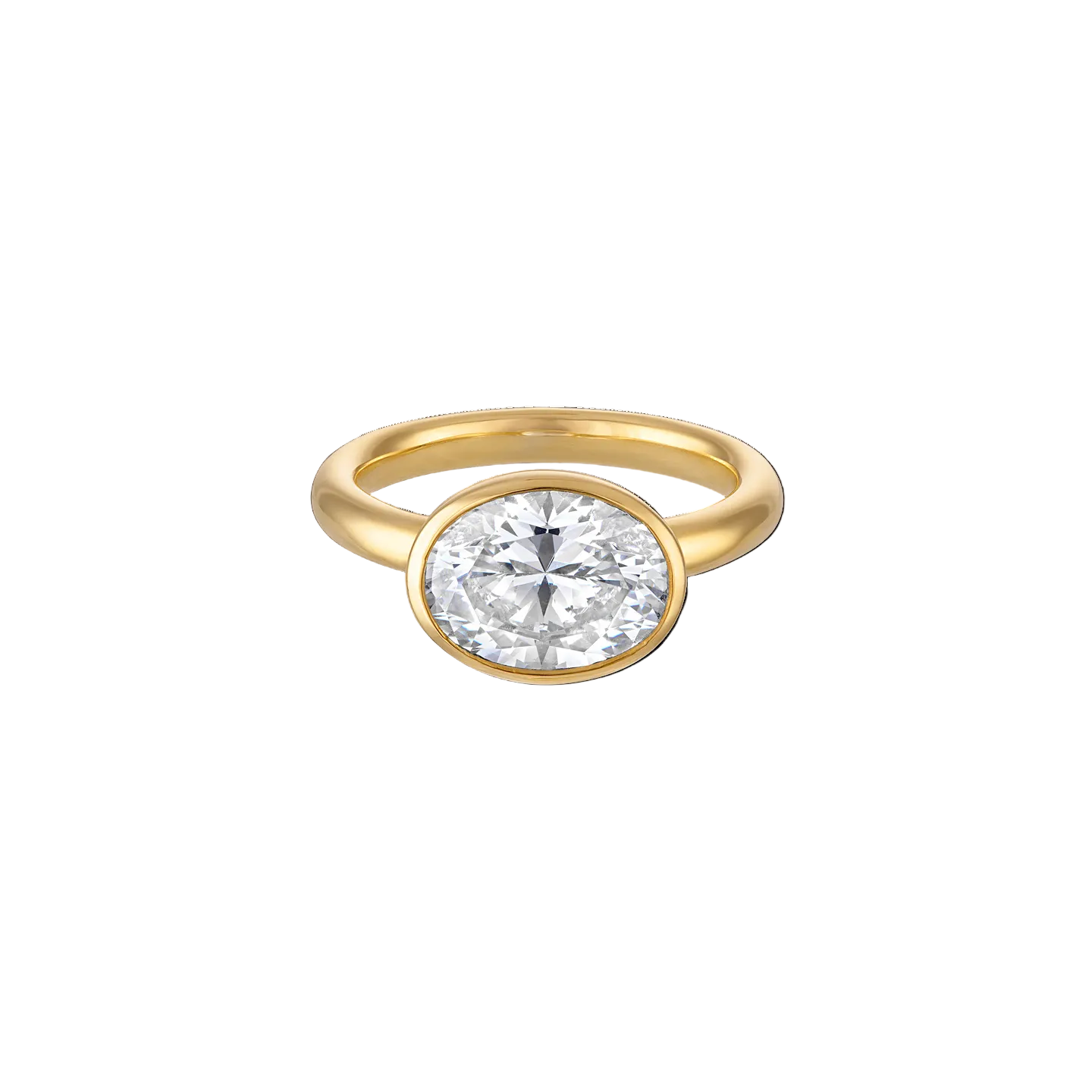 Bezel Oval Pinky Ring in Gold | 3.5"