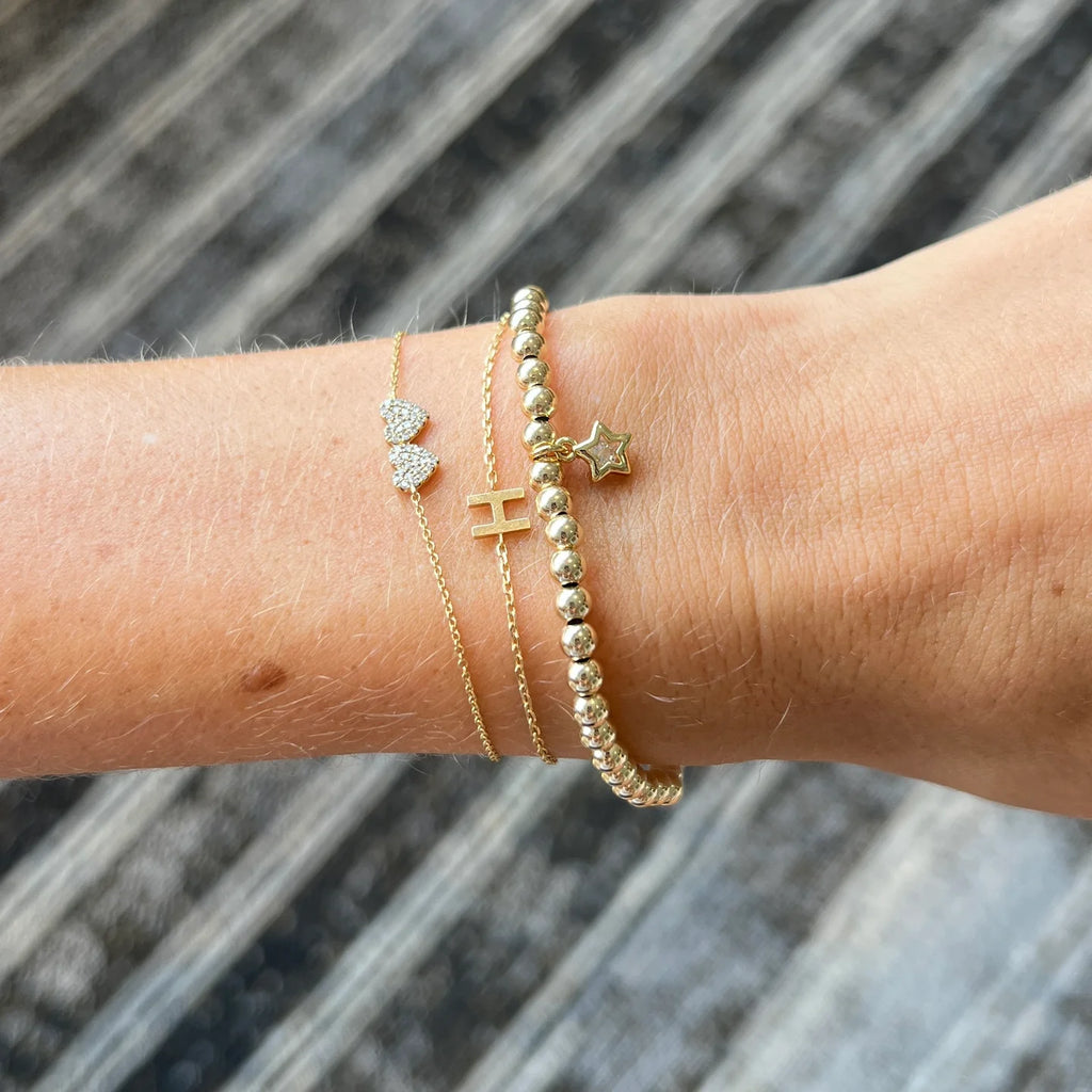 Bezel Star Bracelet in Gold | 7.5"