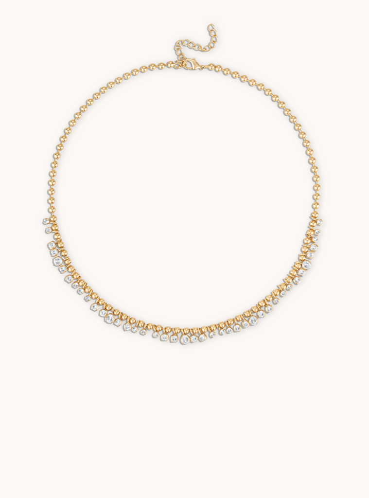 Crystal Drop Necklace in Gold | 15"-17"