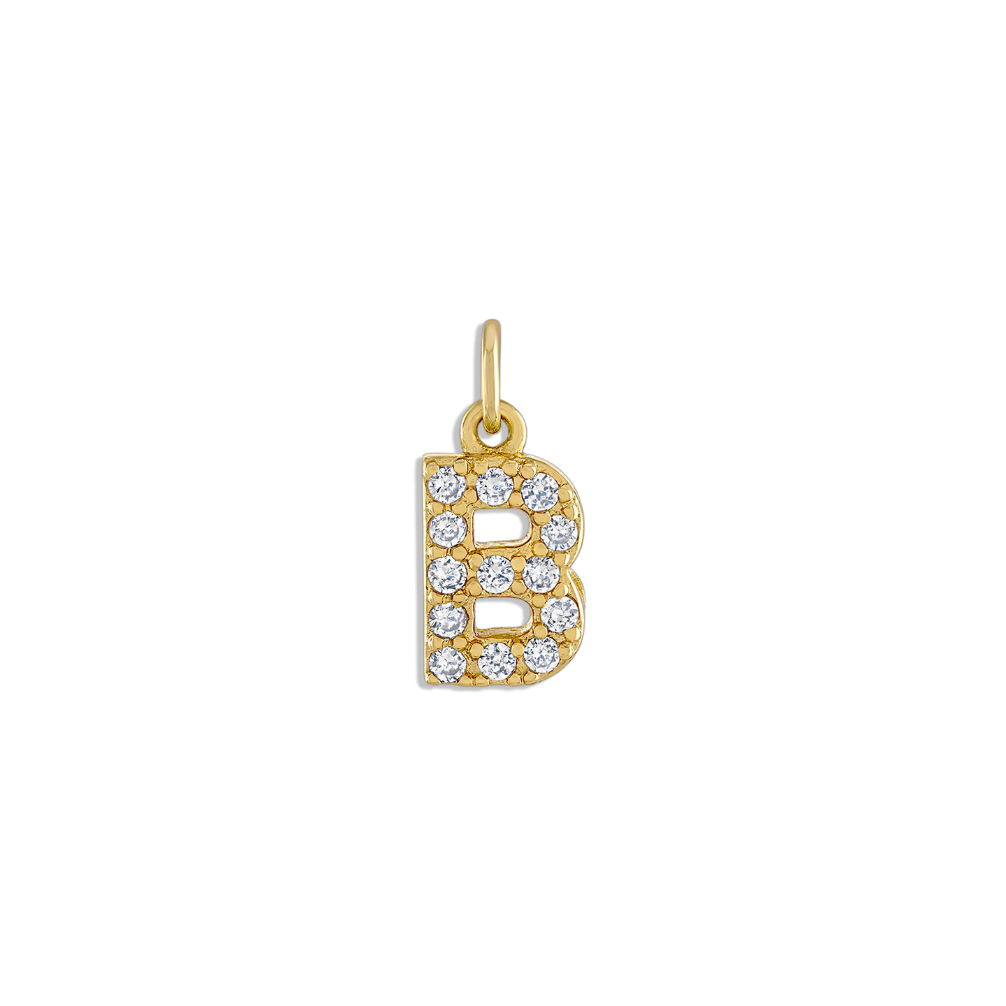 Crystal Letter Charm in Gold