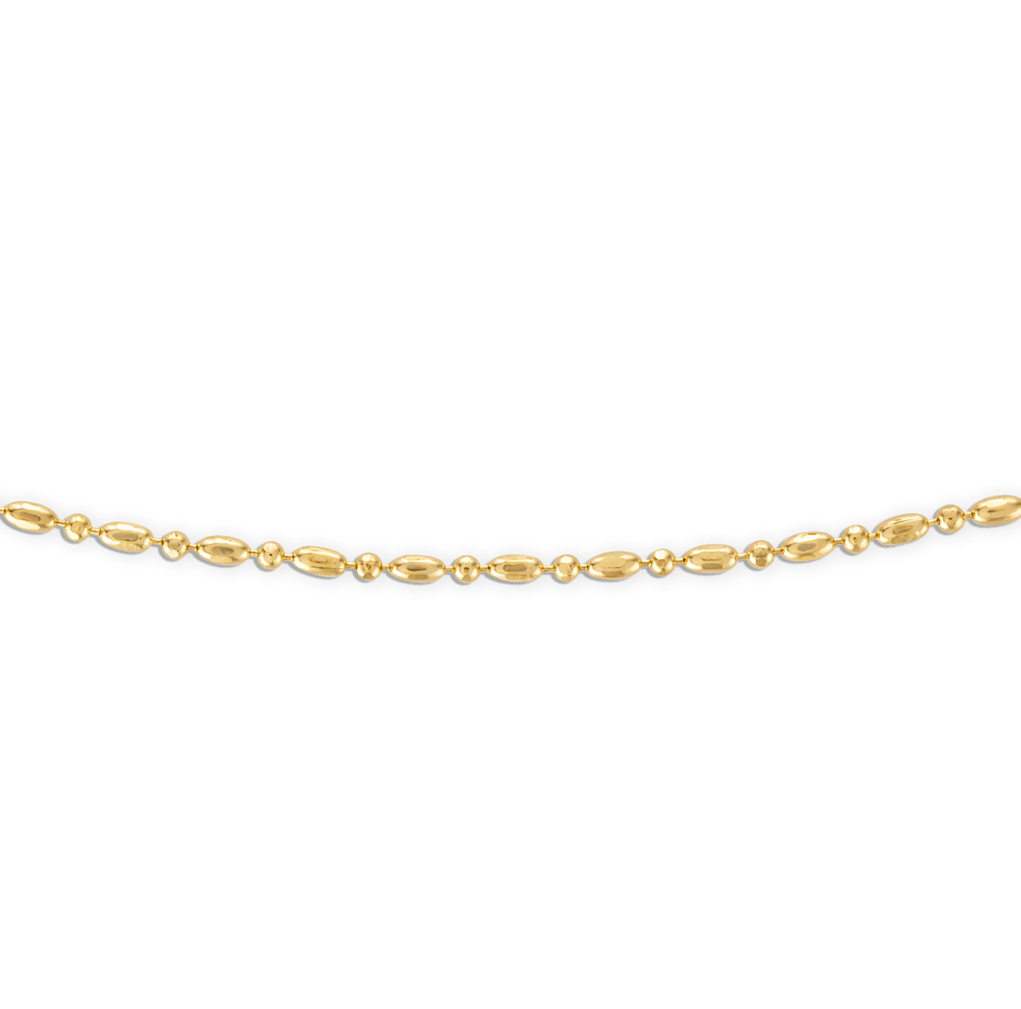 Gold Bar & Ball Chain Necklace | 17.5"