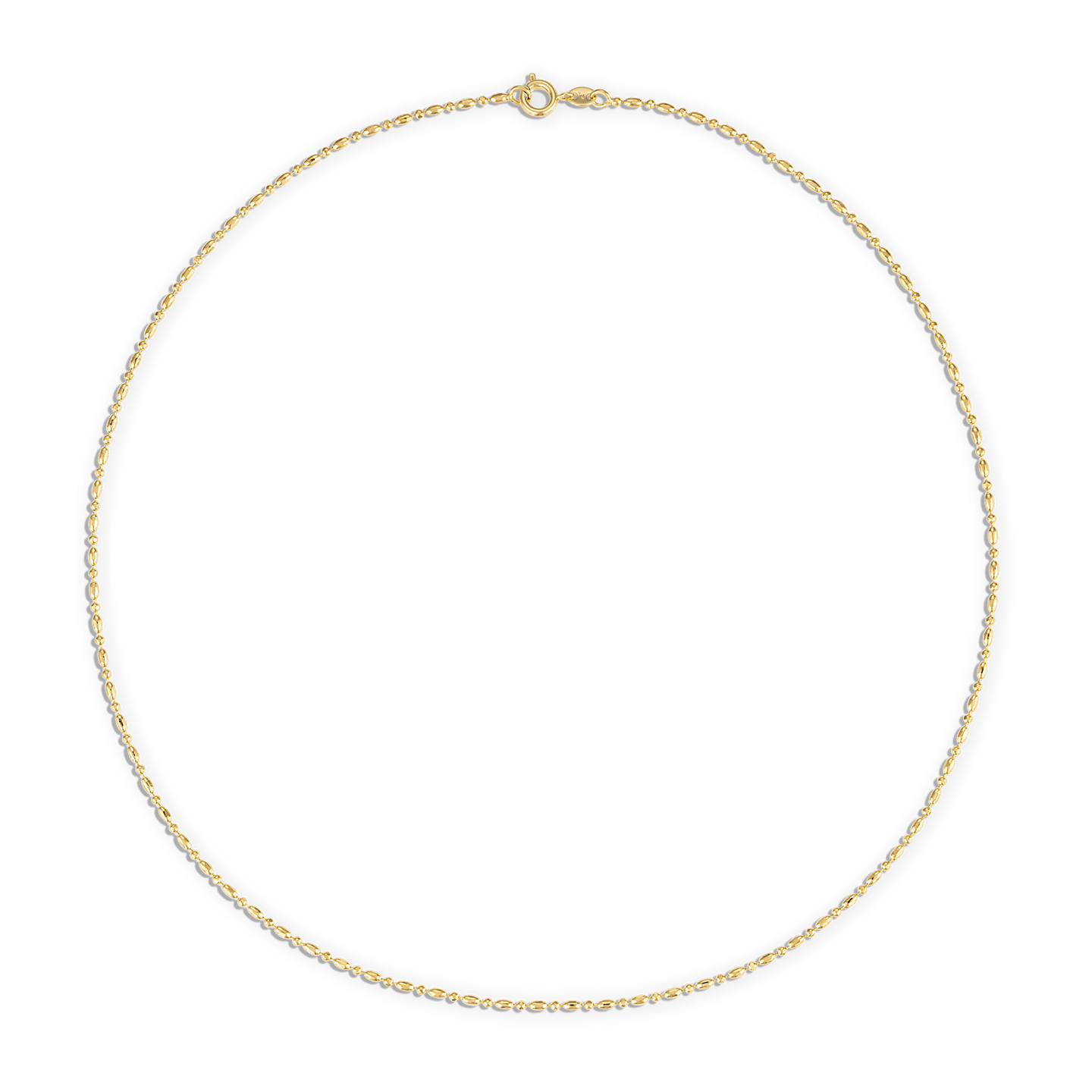 Gold Bar & Ball Chain Necklace | 17.5"