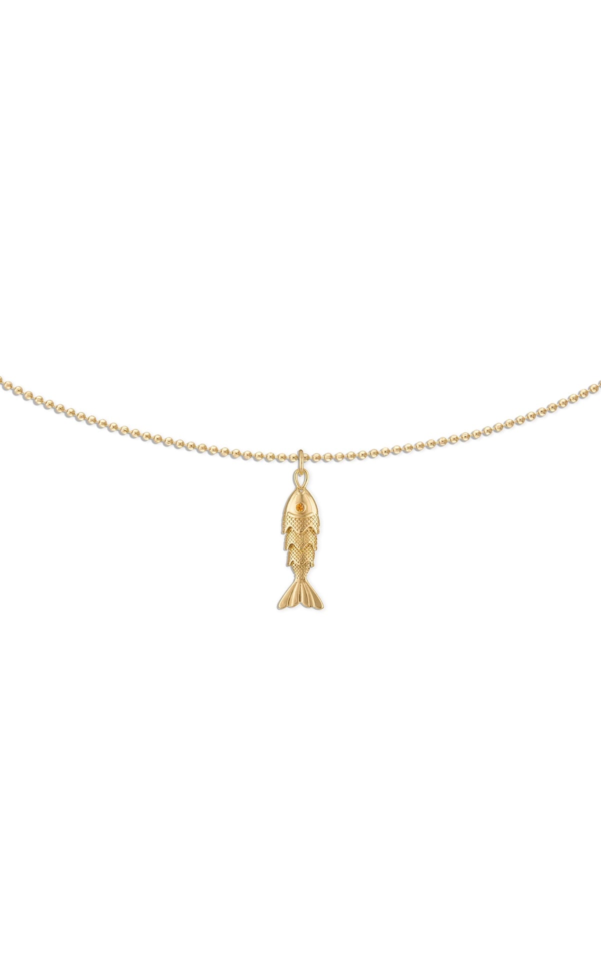 Gold Fish Ball Chain Necklace | 20"