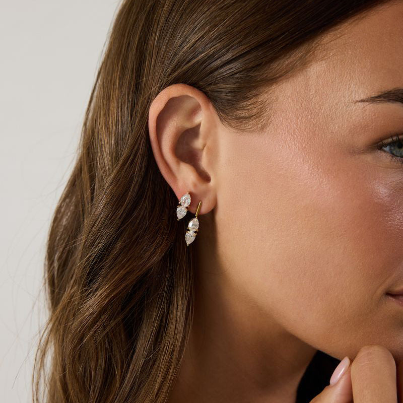 Mini Linea Raine Earrings in Gold