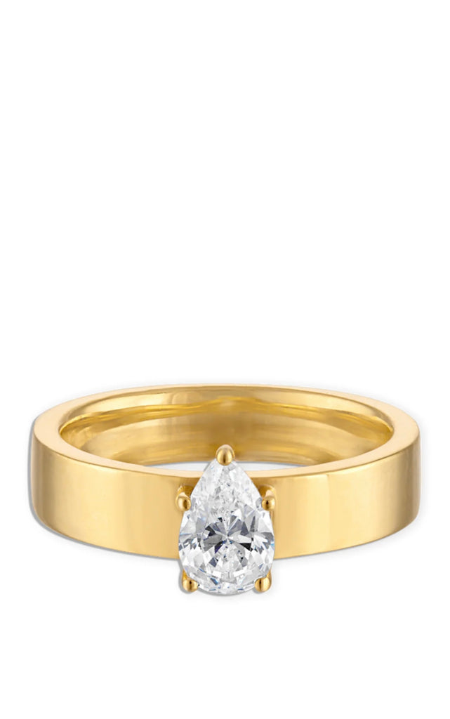 Pear Pinky Ring in Gold