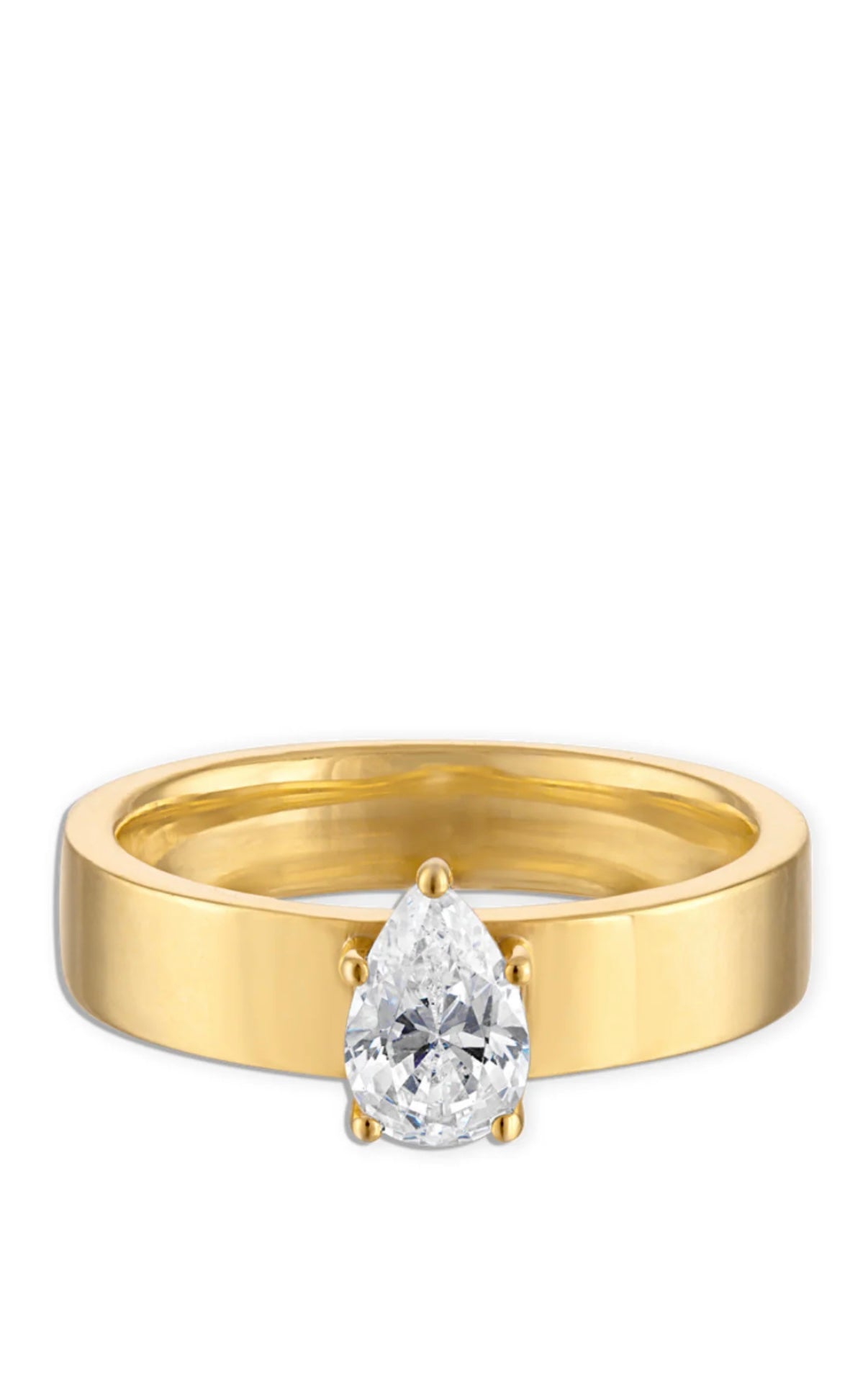 Pear Pinky Ring in Gold