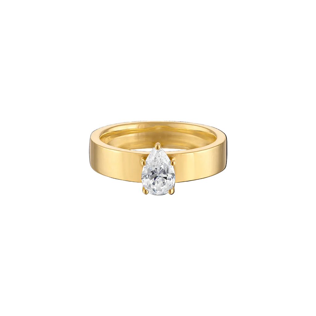 Pear Pinky Ring in Gold