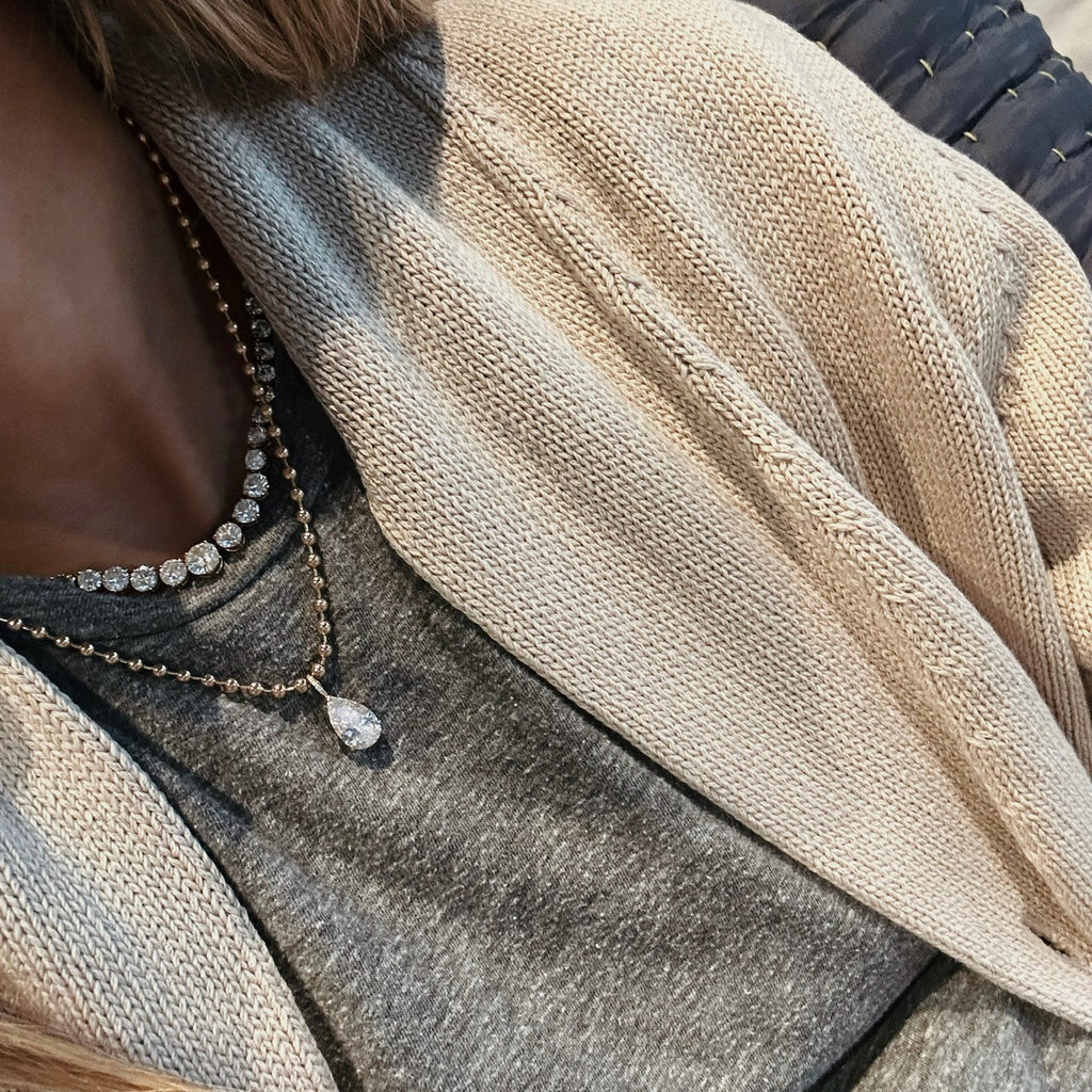 Power Necklace White in Gold | 18"