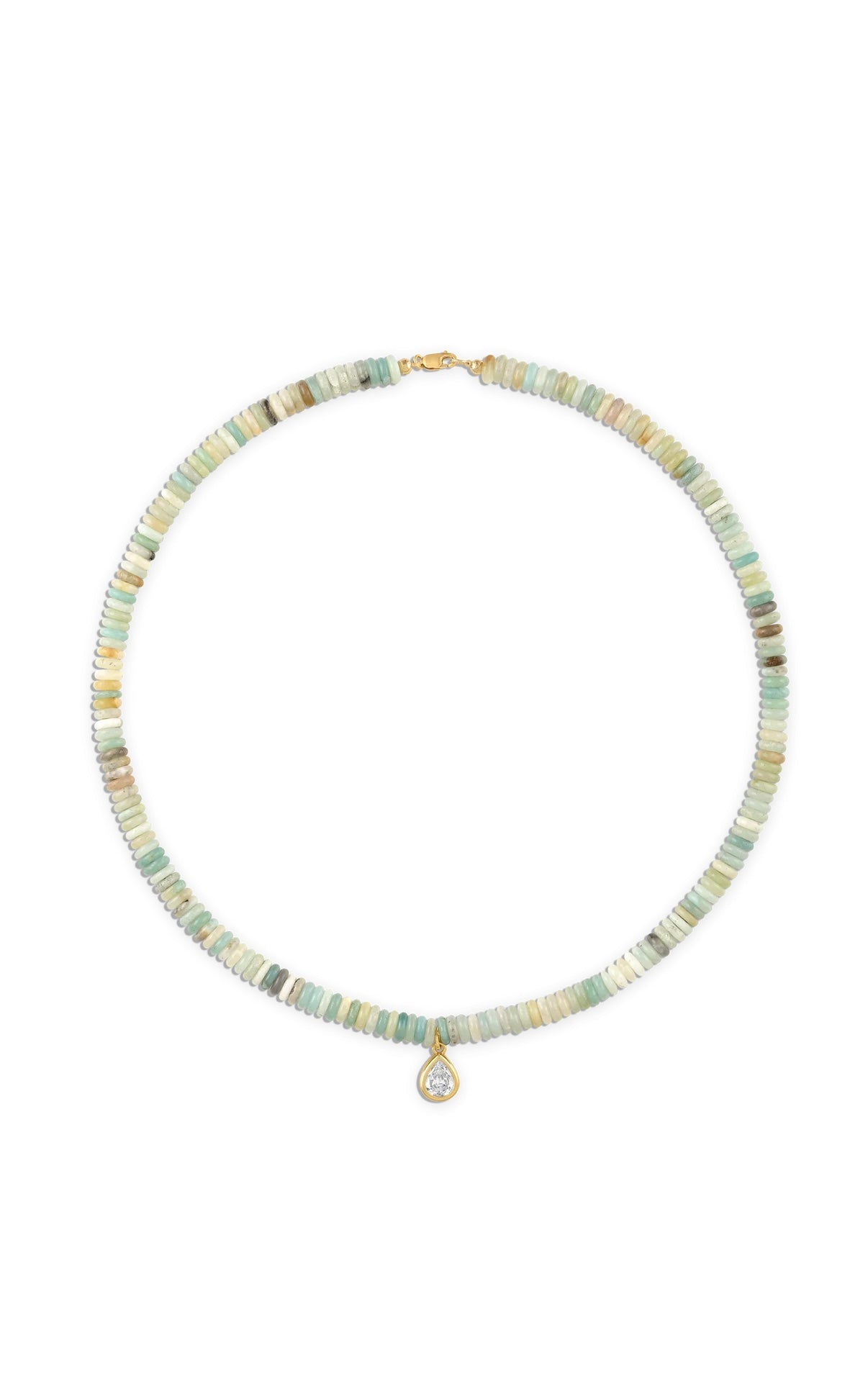 Small Amazonite Necklace with Pear Pendant | 18"