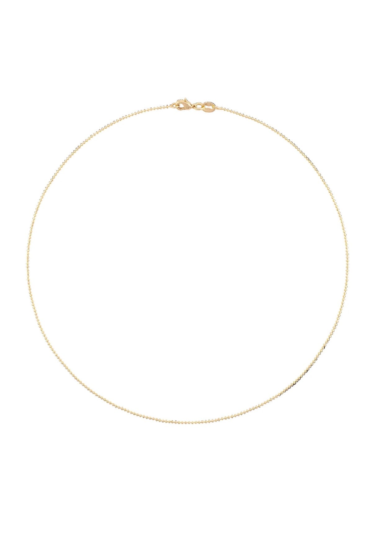 1MM Diamond Cut Gold Ball Chain Necklace | 16"
