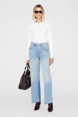 Alessia Long Sleeve Tee in Ivory - m