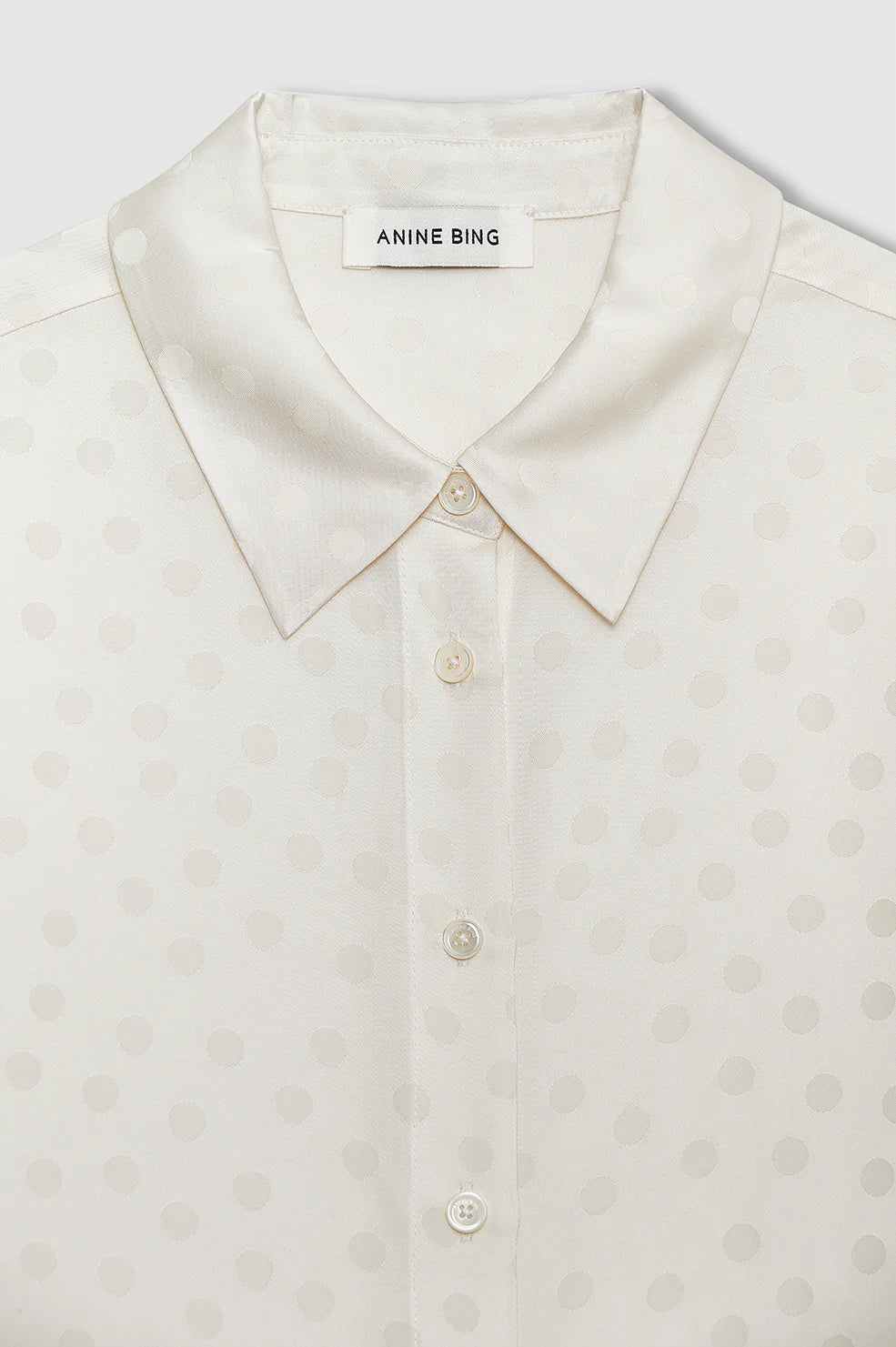 Amanda Shirt in Ivory Dot Jacquard