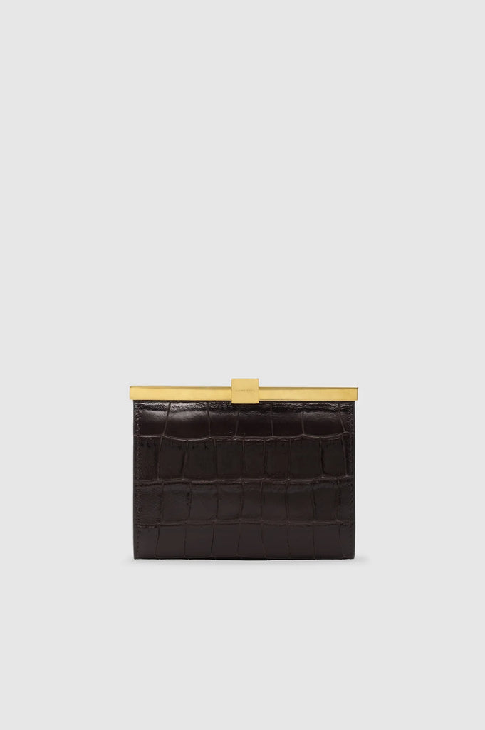 Anine Wallet Embossed in Dark Brown