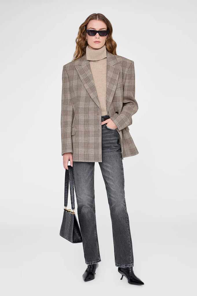 Aretha Blazer in Brown Plaid
